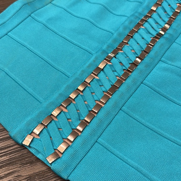 Authentic Herve Leger "KATARINA" S Metal Lace Back Bandage Dress - Picture 8 of 11